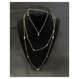 (3) 14K CZ Necklaces