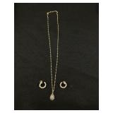 14K CZ Earring & Necklace