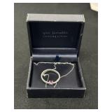 14K Diamond & Pink Gemstone Pendant & Necklace
