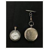 (2) Vintage Silver Case Pocket Watches
