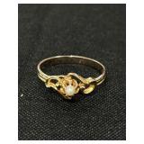 10K OB Pearl Ring