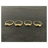 (4) 14K Spinel Rings (1 Missing a Stone)