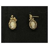14K Cameo Earrings