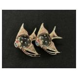 Sterling Coro Duette Fish Jelly Belly Pins
