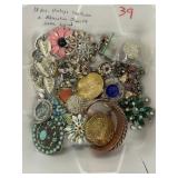(18) Pcs. Vintage Costume & Rhinestone Jewelry