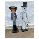 Painted Wood Yard Figures 44 in. Tall