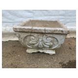 Square Concrete Planter with Relief Design