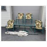 Metal Patio Set With Cushions and Umbrella