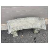 Cast Stone Curved Outdoor Garden Bench