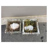 Concrete Scrollwork Square Planters