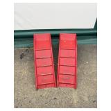 Red Steel Automotive Car Ramps