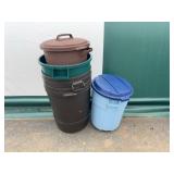 Plastic and Metal Trash Cans