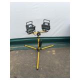 Dual Head Portable Work Light on Stand