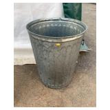 Galvanized Metal Trash Can with Handles