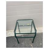 Square Glass Top Outdoor Side Table