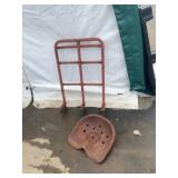 Antique Metal Tractor Seat and Railing Frame