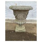 Concrete Garden Urn Planter With Vine Relief