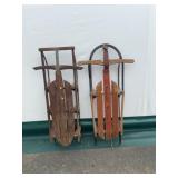 Wooden Sleds, Incl. Rocket Plane Model
