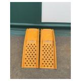 2 Yellow Steel Car Service Ramps