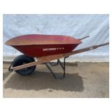 True Temper USA Red Metal Wheelbarrow