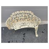 Ornate Cast Iron Garden Bench With Grape Motif