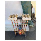 Complete Wooden Croquet Set with Stand