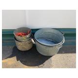 Galvanized Steel Utility Tubs, Set of 4