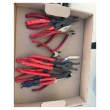 Lot Red Handle Pliers & Cutters, 8 Pc