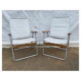 Aluminum Frame Patio Chairs, White Mesh