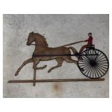 Composition Sulky Horse Wall Plaque