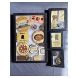 (3) Riker Mts of Pocket Mirrors, Buttons & Promo