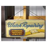 Lighted Watch Repair Sign