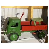 Vintage Pressed Steel Riding Toy Dump Tk.