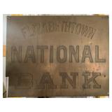Brass Elizabethtown Bank Sign