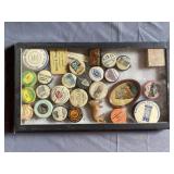 Riker Mount Vintage Adv. Tape Measures w/ Tip Tray