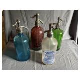 (4) Vintage Seltzer Bottles