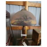 Sattan Glass Paint Decorated Table lIght