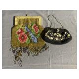 (2) Glass Beaded Purses
