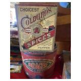 Wood Banded Canister w/ Spice Box