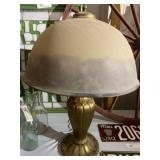 Sattan Glass Brass Plated Table Light