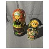 (2) Wooden Russian Nesting Dolls