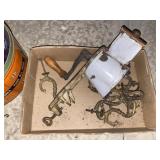 Enamel Porcelain Food Grater w/ Brass Hooks