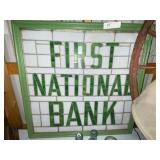 Stain Glass National Bank Sign