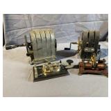 (2) Telephone Magnetos w/ Telegraph Key