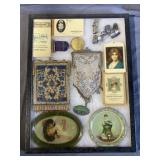 Riker Mount w/ Beaded Purses, Tip Trays & Thimbles