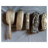 Group of Sterling Vanity Brushes
