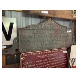 Cast Metal Embossed County Commissioners Sign