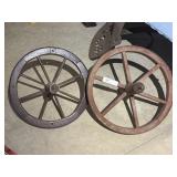 2 Wood Spoke Wheel Barrel Wheels