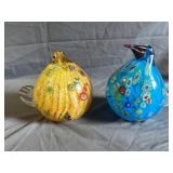 (2) Art Glass Bird Figurines