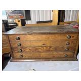 4-Drawer Oak Spool Cabinet